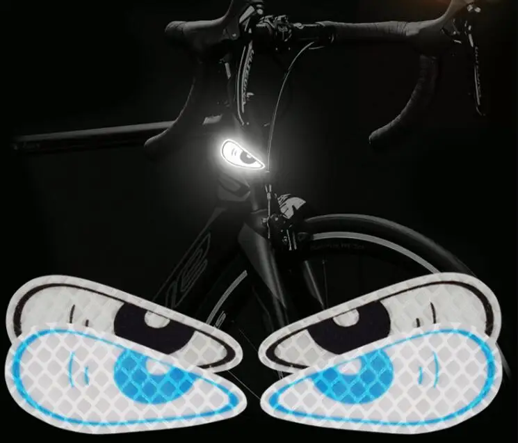 Reflective stickers Shark Eyes decal mountain bike safe wheel fixed