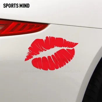 

10 Pieces Sports mind sexy Red lips car styling Automobiles Waterproof Reflective vinyl Sticker Decal For All Car accessories