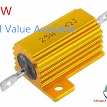 1 шт 25Вт 8.2R 10R 12R 15R 20R 22R 30R 47R Алюминий Мощность металлический корпус чехол с проволочной обмоткой резистор 8,2, 10, 12, 15, 20, 22, 30-47 Ом 25 Вт 5