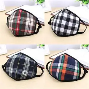 

1PC Cotton Face Mask Blend Warm Anti-dust Wind Plaid Mouth Muffle Mask Face Masks Gauze Respirator 16cm*12cm