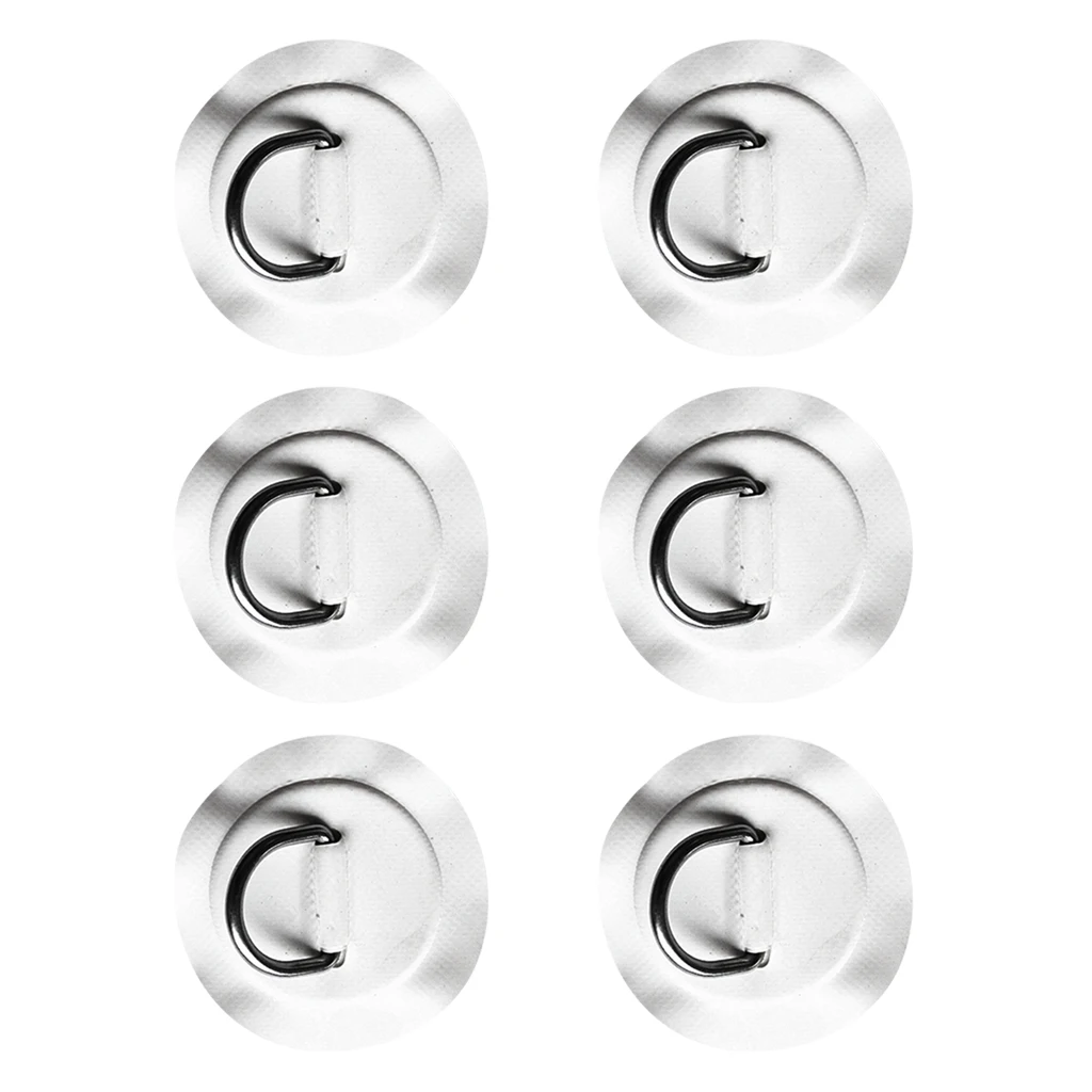 

6pcs 3' Stainless Steel D-ring Pad Patch For PVC Inflatable Rafting Boat Surfboard Water Sports