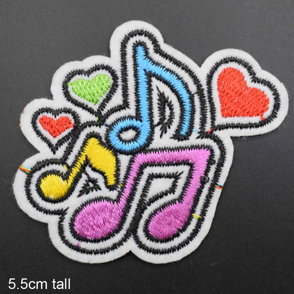 

Music Note Space Iron on Lovely Embroidered Cloth Patch For Girls Boys Clothes Stickers Apparel Garment
