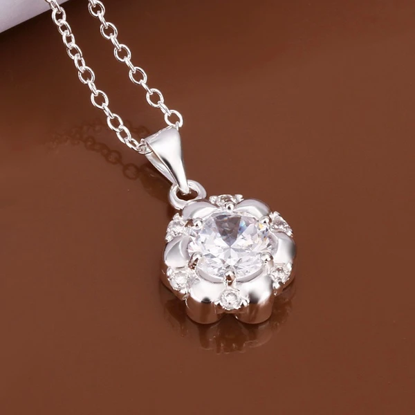 Wholesale 925 jewelry silver plated Fashion Crystal Necklace,New Design