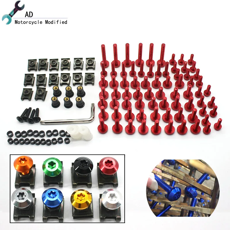 For Yamaha Motorcycle Bolts for Fairing Body Shell Nuts Screw Kit 6MM