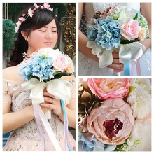 Красивые Искусственные цветы Свадебный букет свадебные букеты для подружки невесты De Mariage дешевые продажи