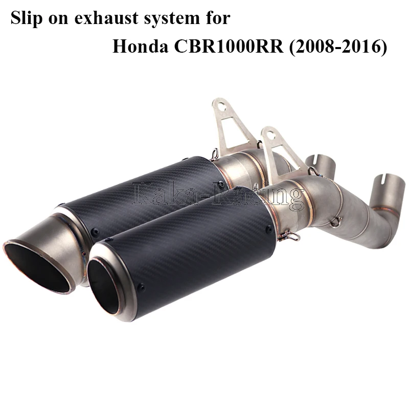 

Slip On System for Honda CBR1000RR (2008-2016) Motorcycle Exhaust pipe Middle Link Pipe with Carbon Fiber Exhaust Muffler Escape