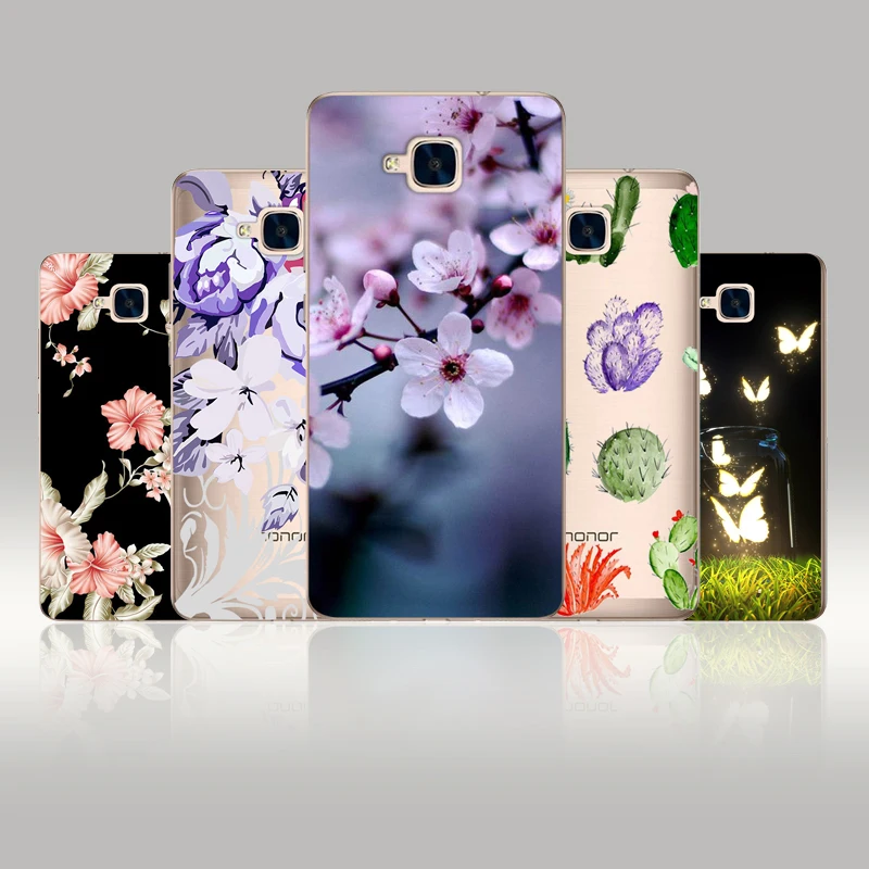 FANATU هواوي الشرف 5C حالة سيليكون اليورو النسخة الغلاف الخلفي رسمت لينة TPU فوندا لهواوي الشرف 5C دون بصمة حفرة