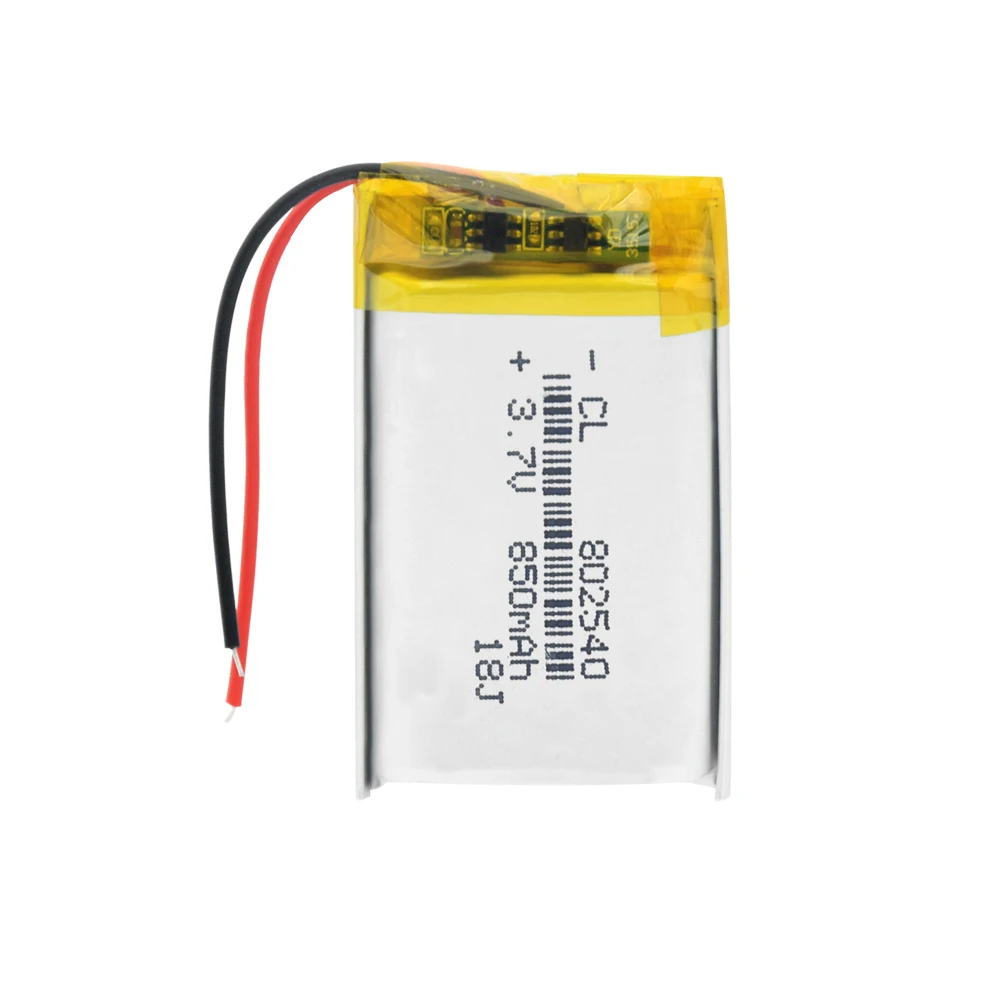 Перезаряжаемый аккумулятор 3 7 V 850mAh 802540 Li Po полимерные элементы литий ионный Lipo