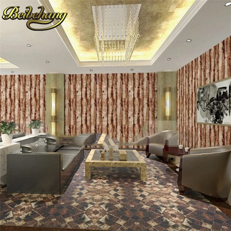 beibehang wall paper for walls Wood Panel Grained Effect Feature Designer Textured Vinyl 10M Wallpaper Roll Decor papel parede