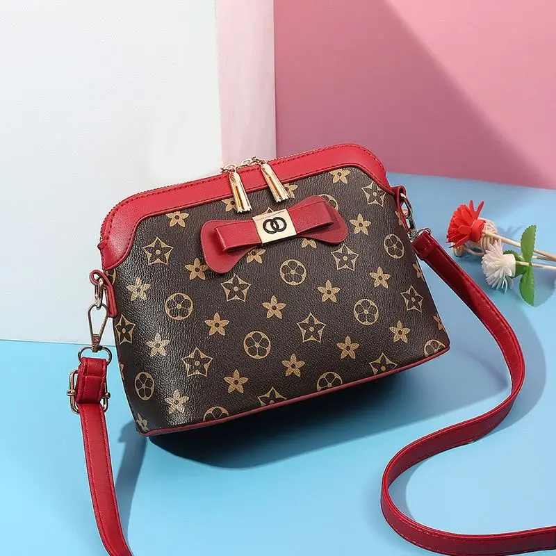 

youbroer Mini Small Bag Women's New One Shoulder Cross Body Simple All-purpose Calico Shell Bag