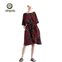 2019 африканские платья для детей AFRIPRIDE Чистый хлопок Анкара принт Базен riche Частный заказ батик воск весна и осень S1845010