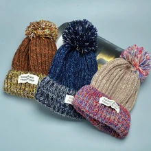 2016 New Fashion Woman’s Warm Woolen Winter Hats Knitted Fur Cap For Woman Sooner State Letter Skullies & Beanies 6 Color Gorros