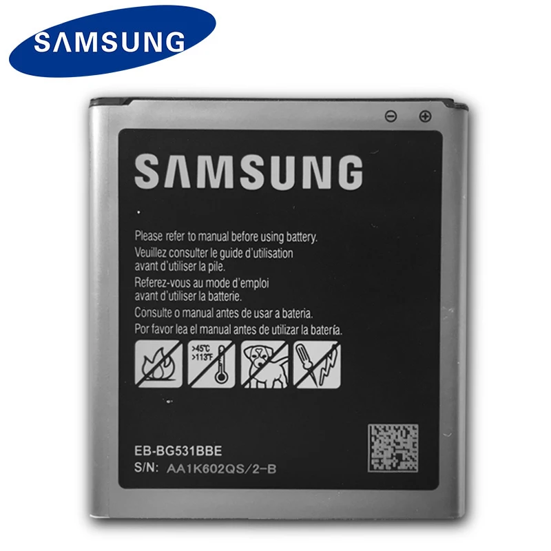 Оригинальная Аккумуляторная батарея для телефона Samsung Φ 2600 мАч Galaxy Grand Prime J3 2016 EB