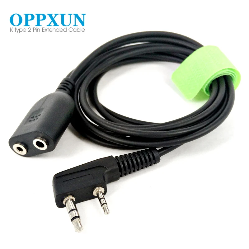 2M K Type 2 Pin Extension Extended Cable Cord of Speaker Mic Microphone