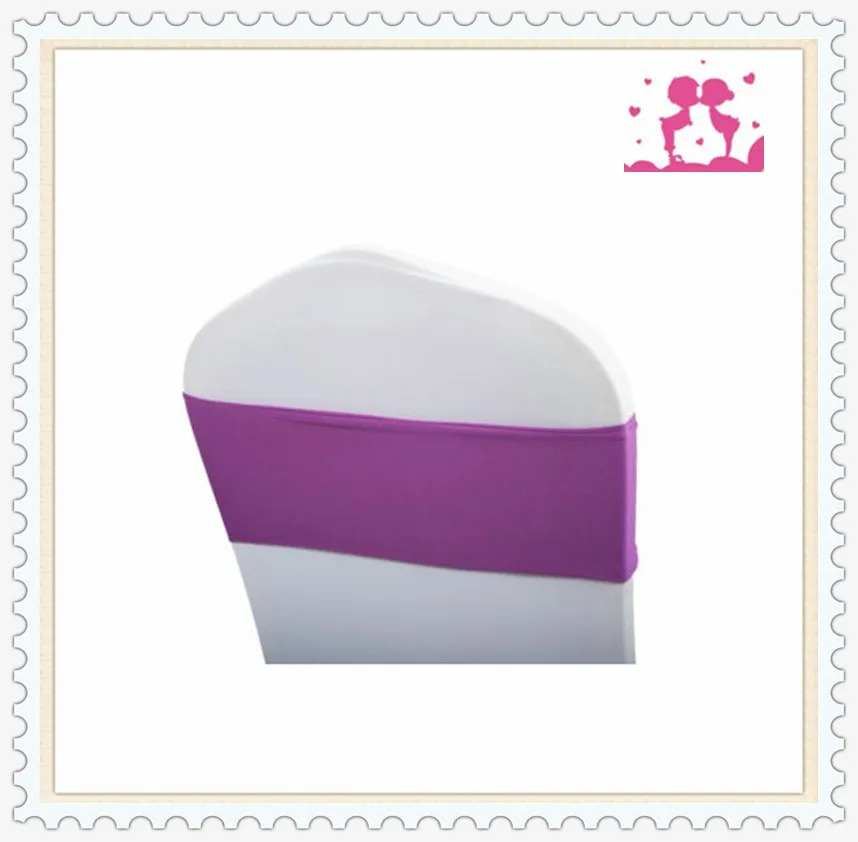 100pcs Purple Lycra Elasticity Chair Bands Without Buckles Chair Sashes