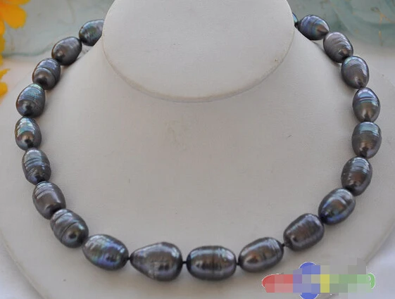 

HOT## Wholesale > >>> Huge 18inch 20mm black rice freshwater PEARL NECKLACE