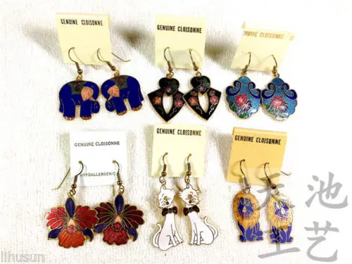 Оптовая продажа 10 пар эмалированные серьги из искусственной кожи|earrings wholesale|vintage
