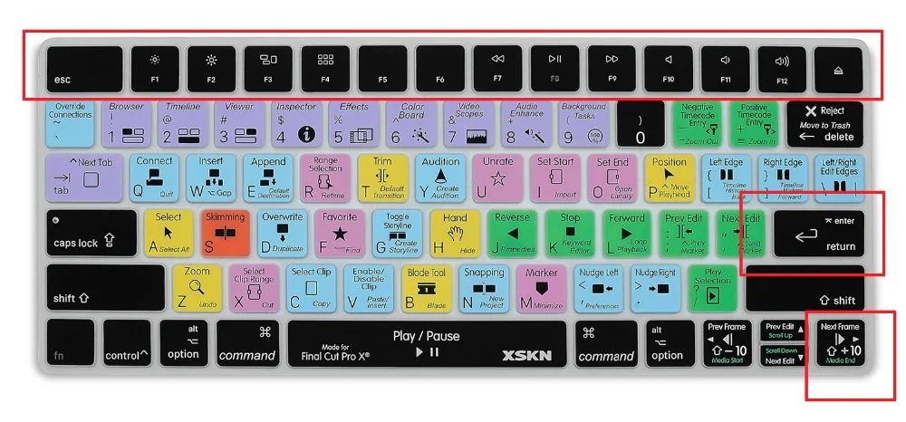 XSKN для клавиатуры Logic Pro X, для Apple iMac, волшебная клавиатура, логика, английские ярлыки, горячие клавиши, силиконовая смарт-наклейка