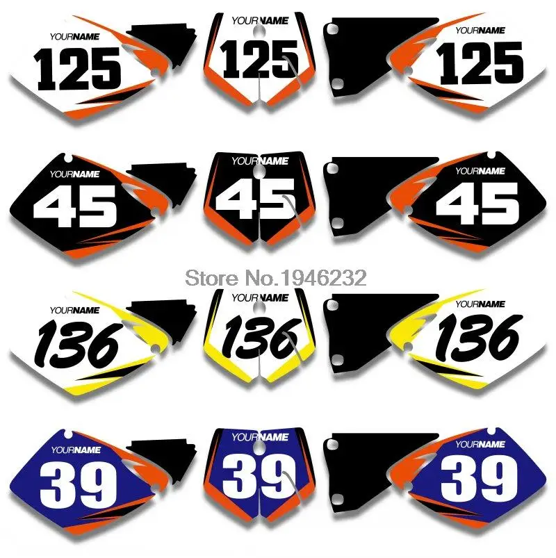 

NICECNC Custom Number Plate Background Graphics Sticker & Decal For KTM SX MXC 125 250 380 400 520 2001 2002