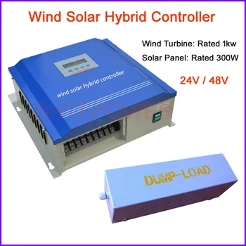 

Controller for wind turbines system 1000W,solar panels 300W,24V 48V LCD display Screen wind&solar hybrid controller