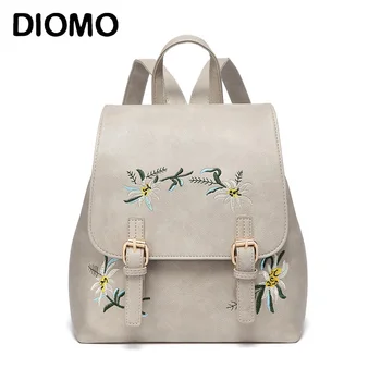 

DIOMO 2020 Embroidery Floral Backpack For Teenage Girls Women Soft Flowers Bagpack Female rugzak