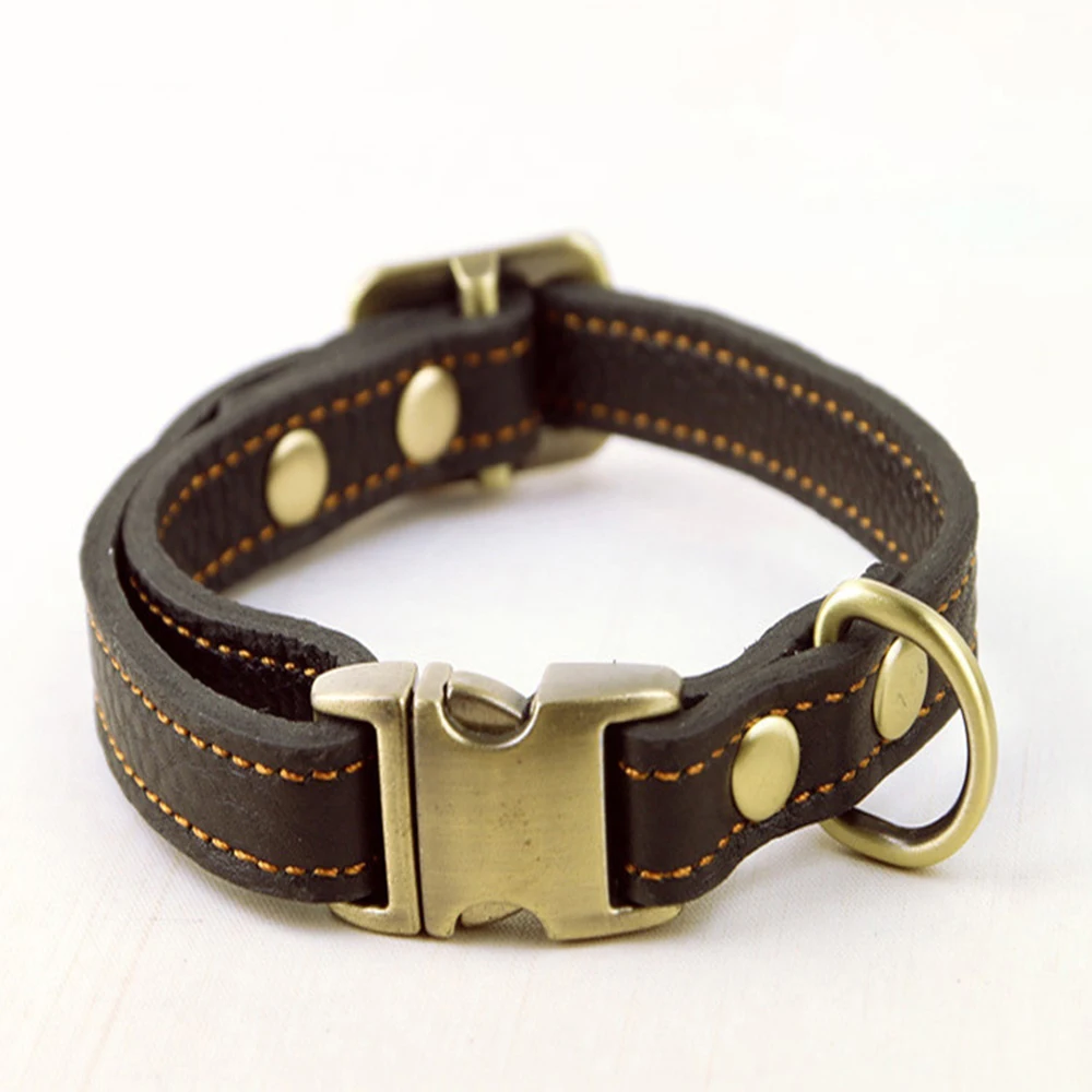 10pcs/lot Genuine Leather Dog Collar Neck Buckle Zinc Buckle Adjustable