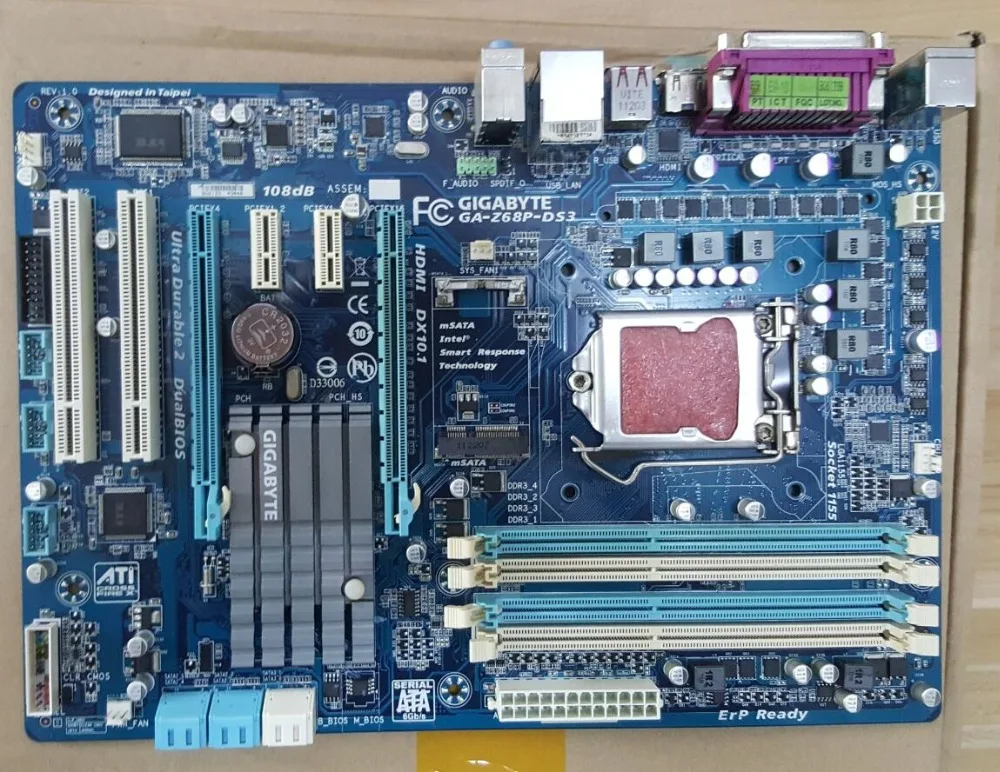 Б/у оригинальная материнская плата Z68 для Gigabyte GA Z68P DS3 DDR3 LGA 1155|motherboard lga 1155|lga