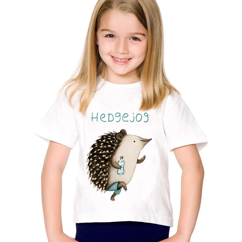 

Fashion Print Cute Hedgehog Hug/Kiss Children Funny T-shirts Kids Summer Tees Boys/Girls Casual Great Tops Baby Clothing,HKP2121