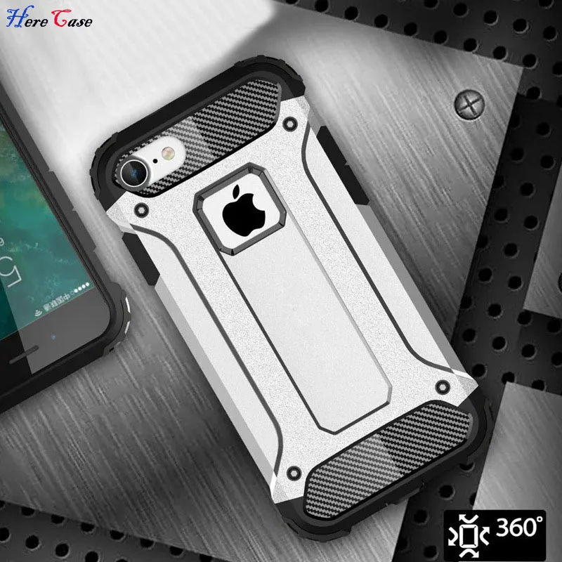 

New For Apple iPhone SE 5 5S / 6 6S Plus 7 7 8 Plus Slim Armor Anti-Shock Silicone Hybrid Hard PC Phone Case for iPhone X Cover