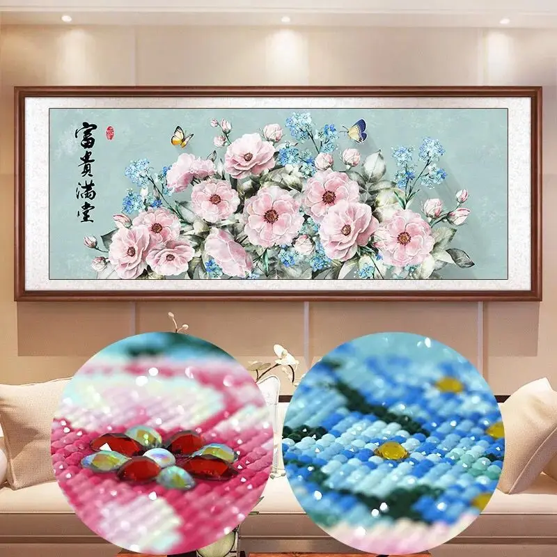 Meian,Special,Diamond Embroidery,Full,DIY,Diamond Painting "Peony Flowers",Cross Stitch,Diamond Mosaic,Bead Picture,Home Decor