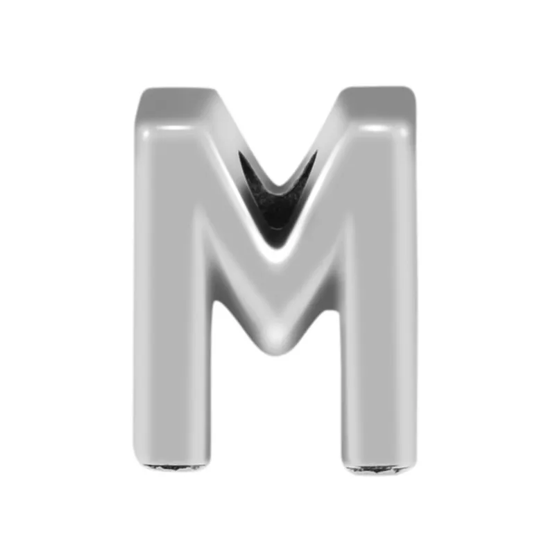 

Pandulaso New Vintage Letter M Silver Beads for Jewelry Making 2018 Fashion Hearts Silver 925 Jewelry Fit DIY Charms Bracelets