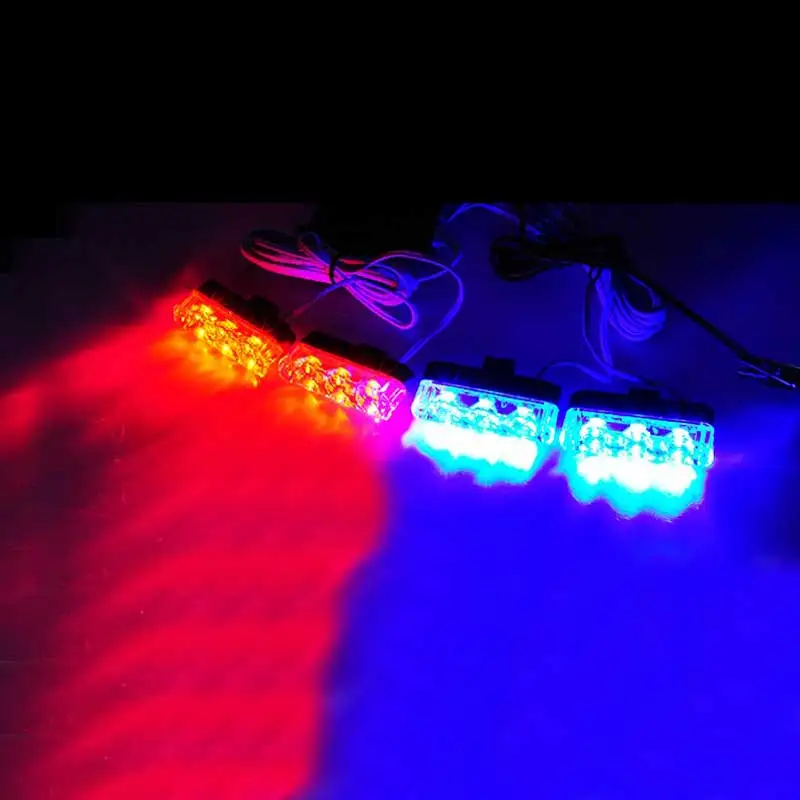 Беспроводной 4x3 12LED 12 Вт автомобилей Strobe Light Предупреждение Свет Маяка чрезвычайных мигающий гриль светло-красный/синий, белый Цвета