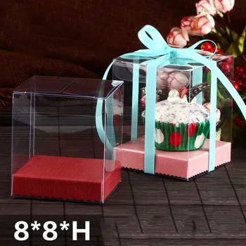 

10 PCS 2019 Latest Style Clear PVC Cute Doll &Cup Cake display&Packaging box Festival&Wedding Souvenir&Candy Gift box 8*8*Hcm