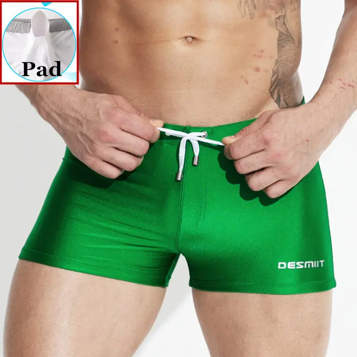 Мужские плавки для плавания с пуш-ап эффектом, Мужская одежда для плавания, сексуальный купальный костюм для геев, пляжная одежда, плавки-боксеры, шорты для серфинга zwembroek - Цвет: Зеленый
