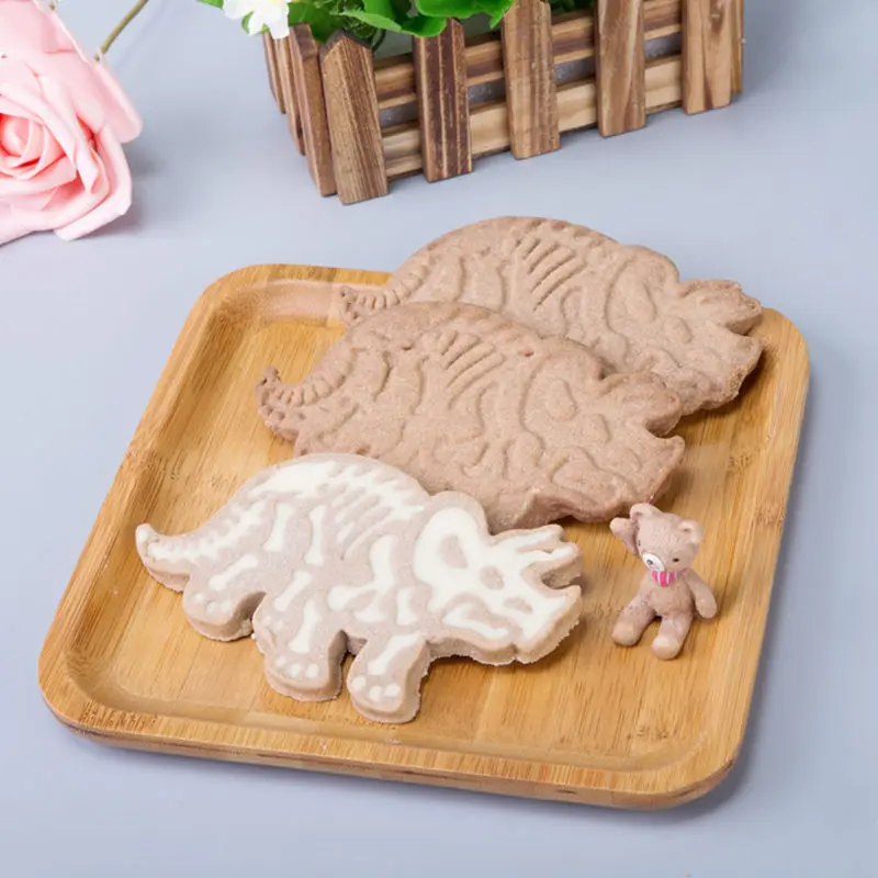 6Pcs Plastic Dinosaur Cookies Cutter Biscuit Pastry Cake Fondant Mould Set Home