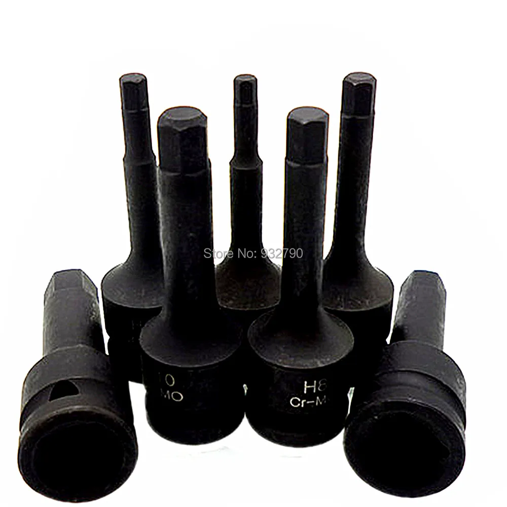 

7pc Spline Impact Bit Socket 78mm Long 1/2" Drive Screwdriver Bit H5 H6 H7 H8 H10 H12 H14 for Tradesman Mechanic DIY Enthusiast