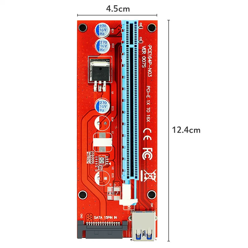 Ver 007 s красный pci e 1X к 16X RI S er Card Extender PCI expre адаптер USB 3.0 кабель/15Pin profe рациональная