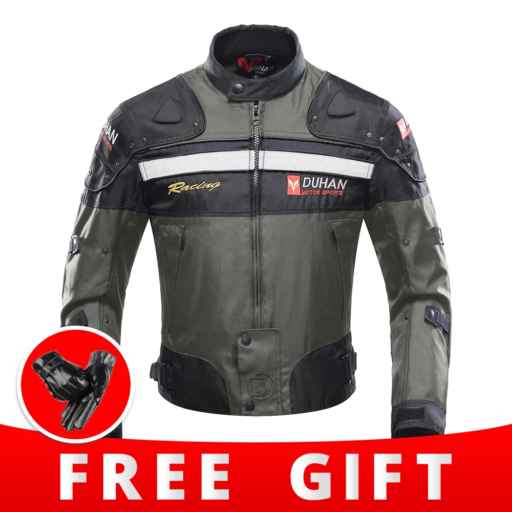 DUHAN мотоциклетная куртка для верховой езды ветрозащитная мотоциклетная Защитная Экипировка для всего тела осенне-зимняя мотоциклетная одежда - Цвет: gray jacket