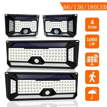 

Smuxi 66/136/180 LED Solar Wall Light PIR Motion Sensor Wall Lamp 3 Modes Dimmable Outdoor Garden Lamp Waterproof IP65