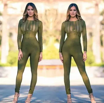 

Fashion Striped Patchwork Bodysuits Crop Top Women Mesh Bodysuits Summer New Design Celebrity Party Club Full Length Vestido