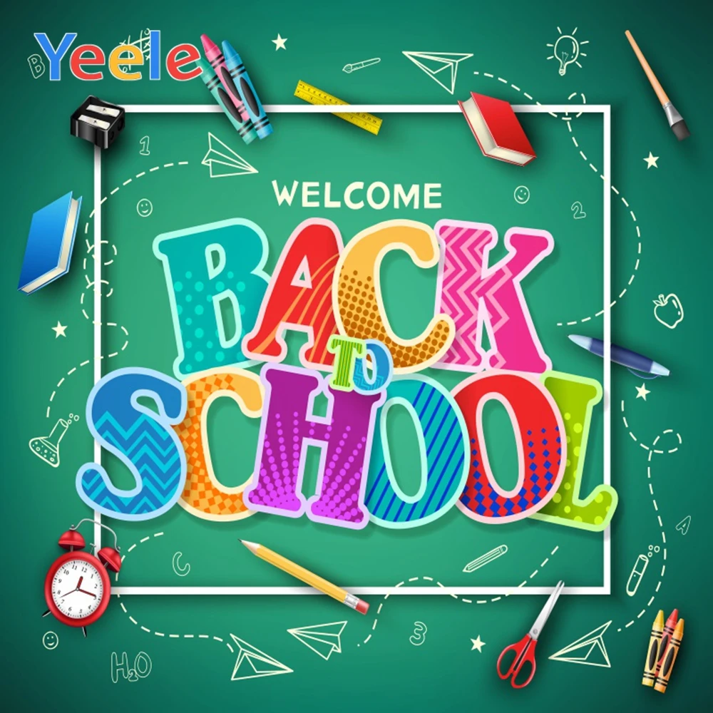 

Yeele Welcome Back to School Learning Stationery Baby Photography Background Scene Child Photographic Backdrops For Photo Studio