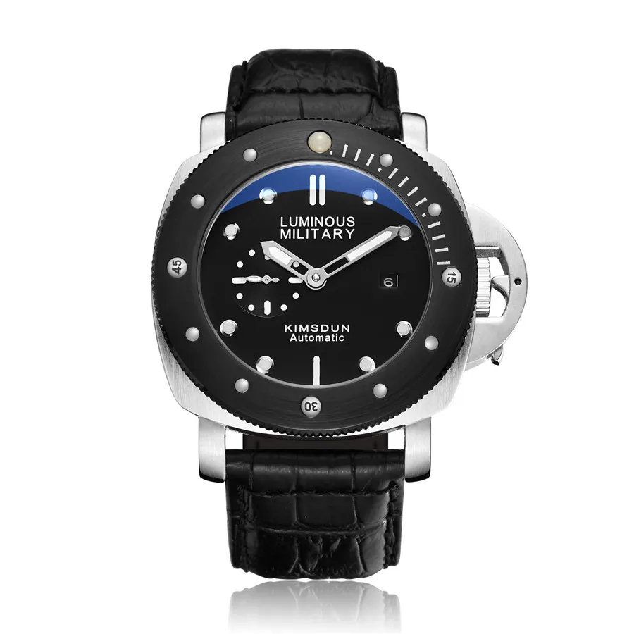 Мужские часы Топ бренд класса люкс KIMSDUN спортивные мужские кожаные часы группа автоматические самозаводные механические часы наручные часы