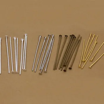 

1000 PCS 30mm Length Raw Brass Antique Bronze Silver Color T Shape Needles Connecting Pins For Jewelry Making DIY Components