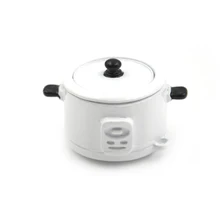 1:12 Кукольный домик Миниатюрный кухонный реквизит для игры в металлическую рисоварку карманная модель