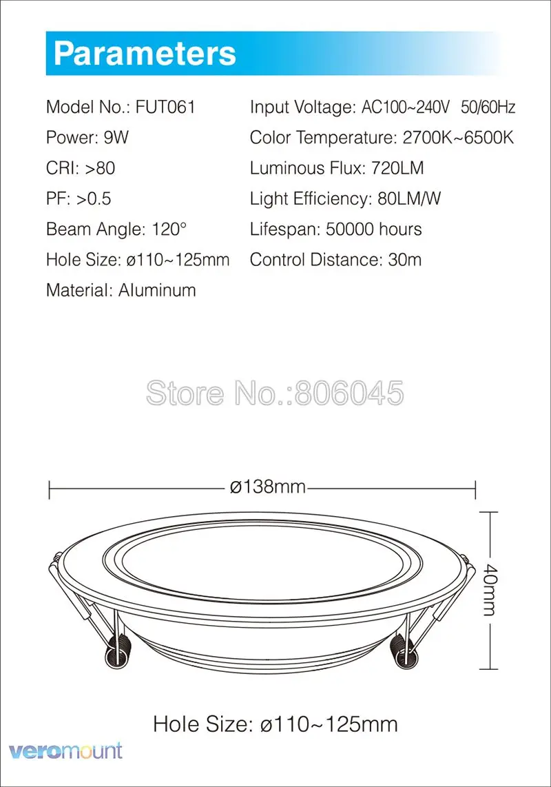 Milight 6W 9W 12W 15W 18W 25W RGB+CCT LED Downlight Ceiling Spotlight AC110V 220V FUT060 061 062 063 064 065 066 068 069