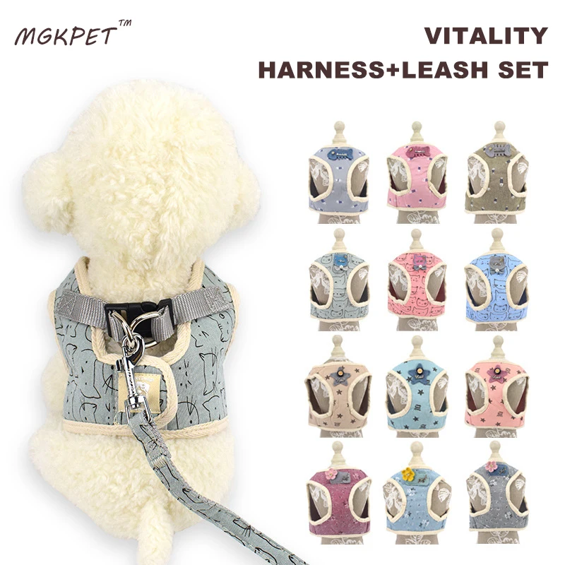 

Cat Harness with Leash Set Pet Walking Dog Vest Harness Adjustable Soft Mesh For Kitten Puppy Small Dogs Chihuahua Yorkie S M L