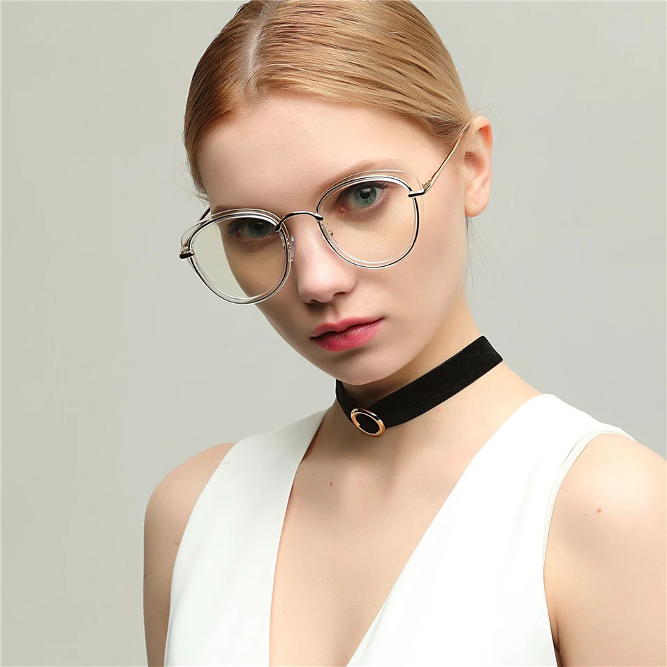 

MUZZ Vintage Optical Eye Glasses Women Frame Myopia Round Metal Unisex Spectacles Female Eyeglasses oculos de grau Eyewear