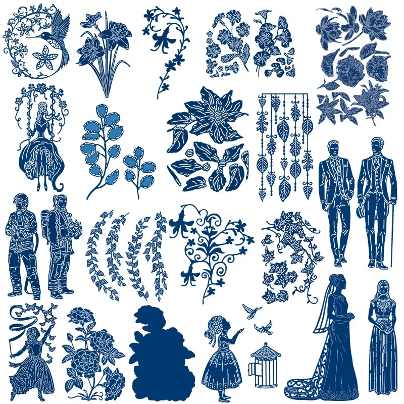 

Gentleman Bridegroom Bride Tropical Plants Flowers Vine Metal Cutting Dies for DIY Scrapbooking Paper Cards Crafts 2019 New Dies