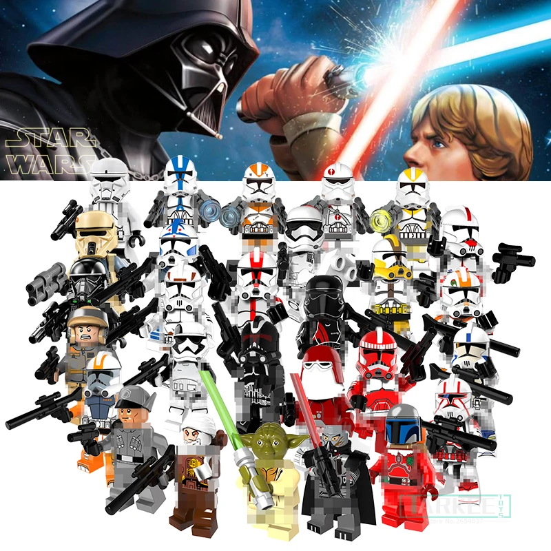 1PC Clone Trooper Soldiers Building font b Toys b font Bricks Stormtrooper Commander Model Star Wars