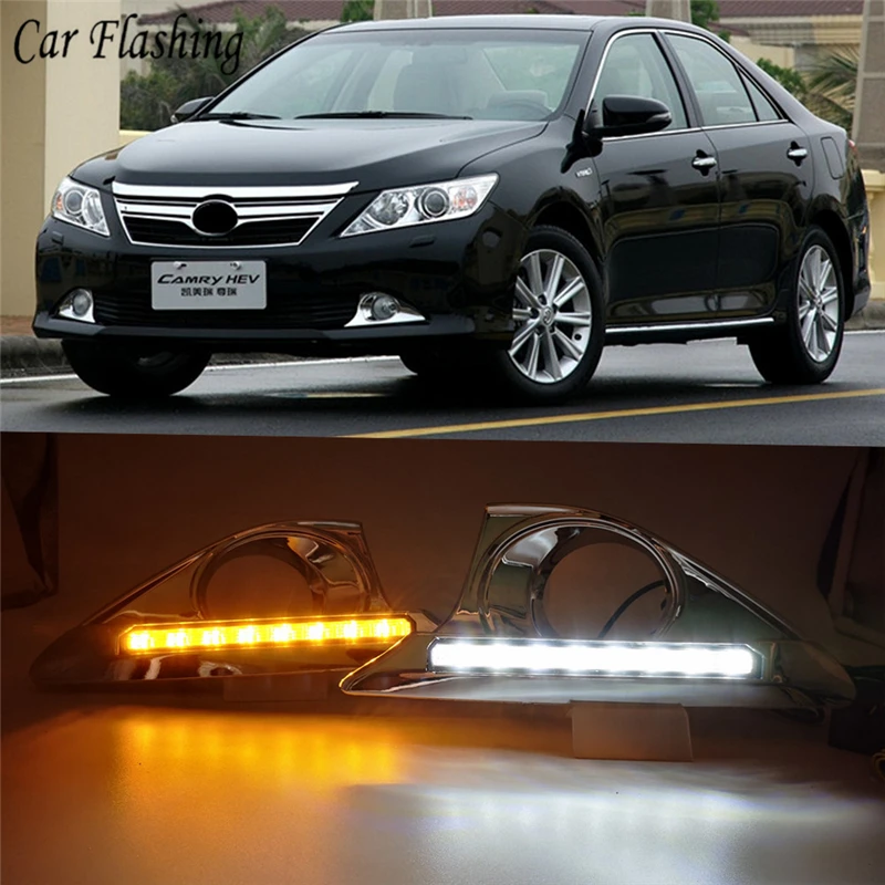 Car Flashing 2pcs car styling For Toyota Camry 2012 2013 2014 LED DRL